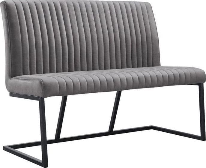 Eetbank Pareda 130cm grey Uitgevoerd in stof rhino in de kleur grey (PK970-11) met metalen mat zwart gepoedercoated frame. Stoelen Profijt Meubel Lowik Meubelen