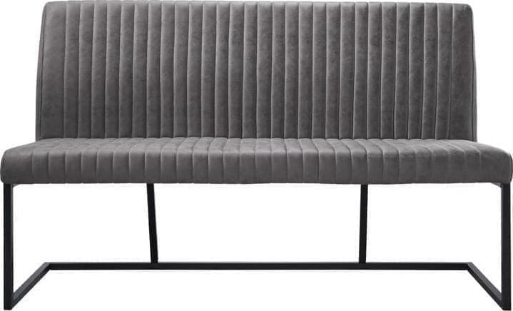 Eetbank Pareda 160cm grey Uitgevoerd in stof rhino in de kleur grey (PK970-11) met metalen mat zwart gepoedercoated frame. Stoelen Profijt Meubel Lowik Meubelen woonboulevard