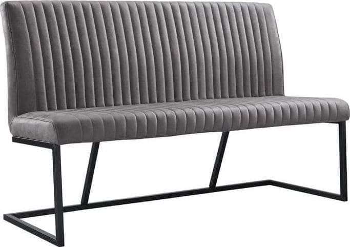 Eetbank Pareda 160cm grey Uitgevoerd in stof rhino in de kleur grey (PK970-11) met metalen mat zwart gepoedercoated frame. Stoelen Profijt Meubel Lowik Meubelen