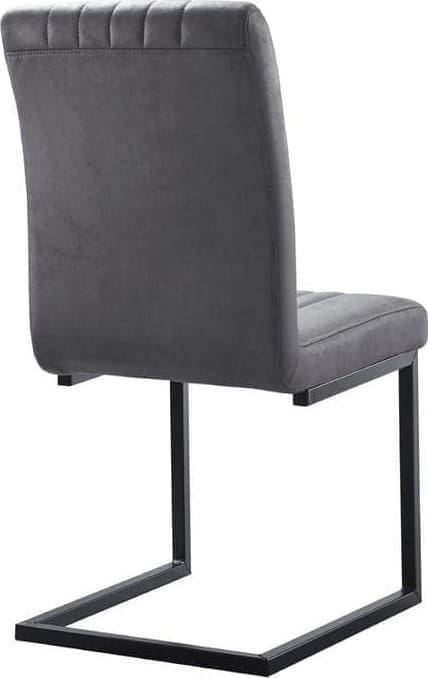 Eetkamerstoel Pareda grey Uitgevoerd in stof rhino in de kleur grey (PK970-11) met metalen mat zwart gepoedercoated frame. Stoelen Profijt Meubel Lowik Meubelen woonboulevard