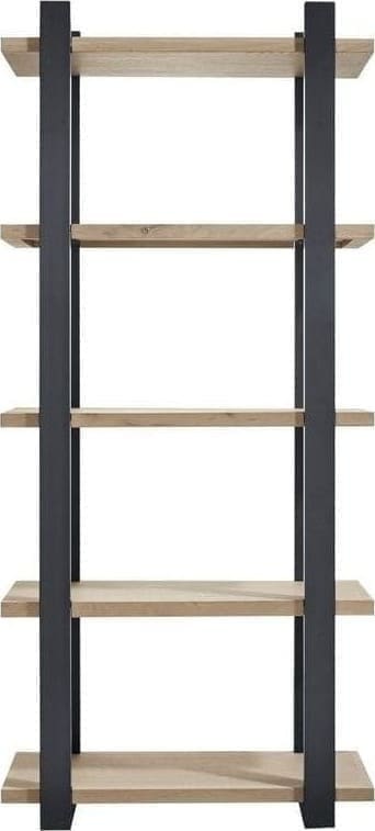 Boekenkast Verato naturel grey uit de woonprogramma Pronto Wonen Lowik Meubelen Uitgevoerd in robuust geborsteld eiken in de kleur 67.5 naturel grey