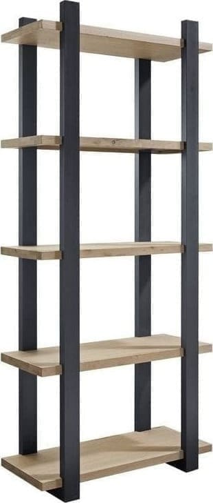 Boekenkast Verato naturel grey uit de woonprogramma Pronto Wonen Lowik Meubelen Uitgevoerd in robuust geborsteld eiken in de kleur 67.5 naturel grey