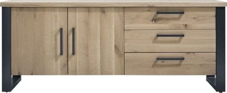 Dressoir Verato naturel grey uit de woonprogramma Pronto Wonen Lowik Meubelen Uitgevoerd in robuust geborsteld eiken in de kleur 67.5 naturel grey