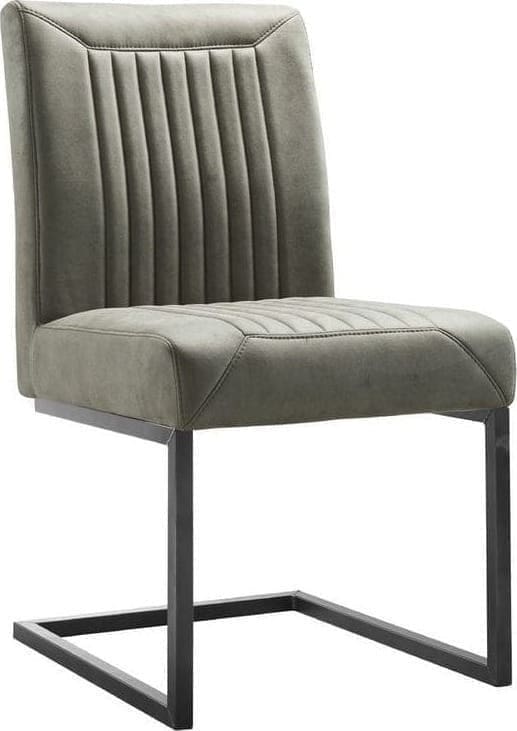 Eetstoel Parantino rhino green uit de eetkamerstoelen Pronto Wonen Lowik Meubelen Uitgevoerd met pocketvering, in stof rhino green PK970-4 en met zwart-63 metalen frame.