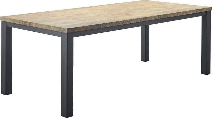 Eettafel Atrio 220x100 uit de woonprogramma Pronto Wonen Lowik Meubelen Uitgevoerd in Lamulux met oriënt decor in combinatie met zwart metalen frame.