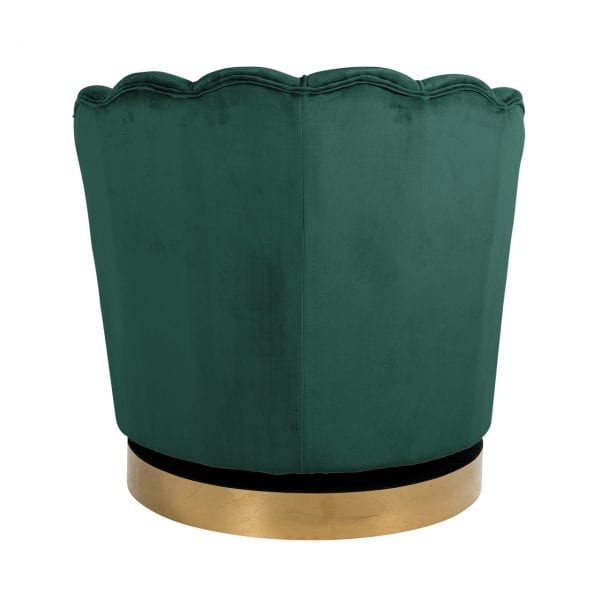 Draaistoel Mila Green Velvet  Fabric: Quartz Green 100% Polyester, uit de Stoelen collectie - Fauteuils - Löwik Wonen & Slapen Vriezenveen