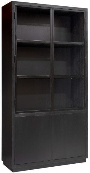 Buffetkast Oakura 2x2-deuren Zwart Base: Oak veneer/Iron, uit de Oakura collectie - Buffetkasten - Löwik Wonen & Slapen Vriezenveen