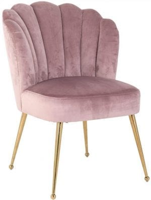 Stoel Pippa Pink velvet / gold  Fabric: Quartz Pink 100% Polyester / Stainless Steel gold, uit de Stoelen collectie - Stoelen - Löwik Wonen & Slapen Vriezenveen