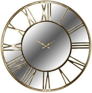 Clock Greyson  RVS / Aluminium / Spiegel, uit de Richmond Decoration collectie - Klokken - Löwik Wonen & Slapen Vriezenveen