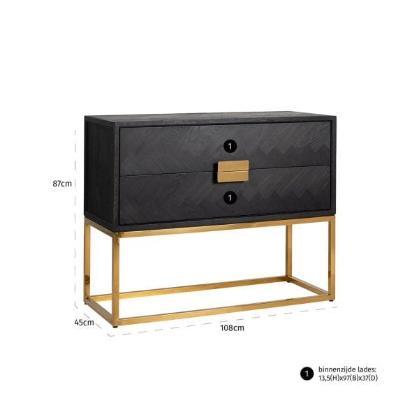 Frame: RVS, uit de Blackbone Gold collectie - Klein meubels - Löwik Wonen & Slapen Vriezenveen