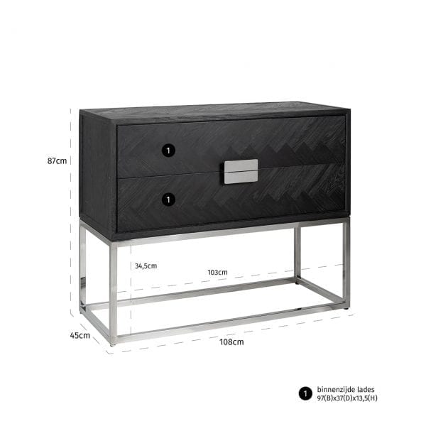 Frame: RVS, uit de Blackbone Silver collectie - Klein meubels - Löwik Wonen & Slapen Vriezenveen