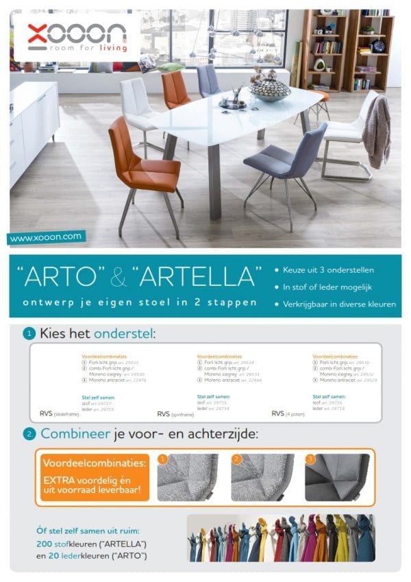 Artello eetstoel uit de Xooon stoelen collectie, betaalbaar modern design