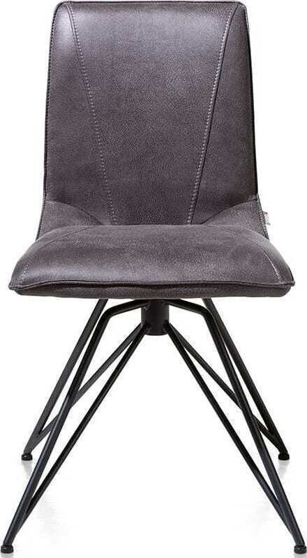 Mac eetkamerstoel - off black frame - Rocky + greep Catania zwart Off Black multiplex met polyether
