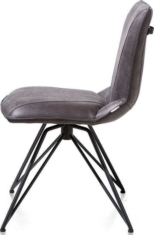 Mac eetkamerstoel - off black frame - Rocky + greep Catania zwart Off Black multiplex met polyether