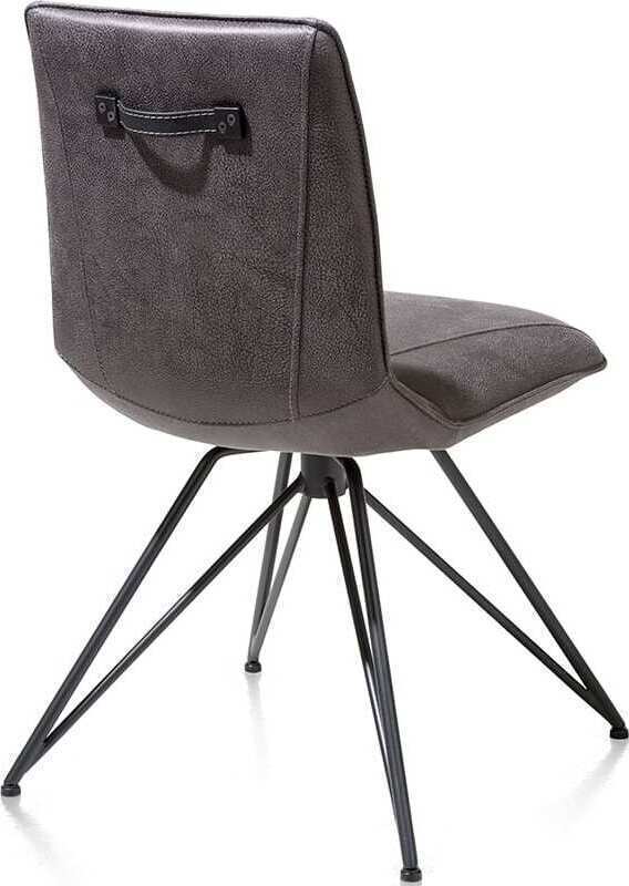 Mac eetkamerstoel - off black frame - Rocky + greep Catania zwart Off Black multiplex met polyether