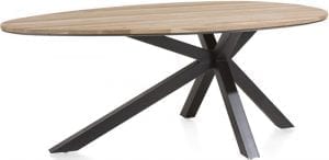 Ovale tafel Colombo uit de Xooon collectie - moderne eetkamertafel met kruispoot in metaal