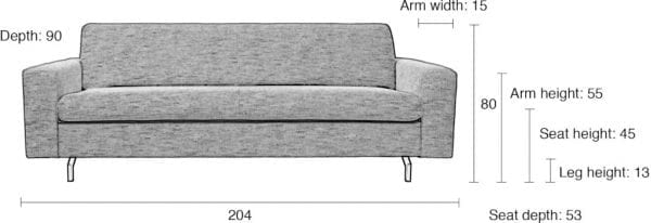 Bank Jean 2,5-Seater Anthracite modern design uit de Zuiver meubel collectie - 3200126