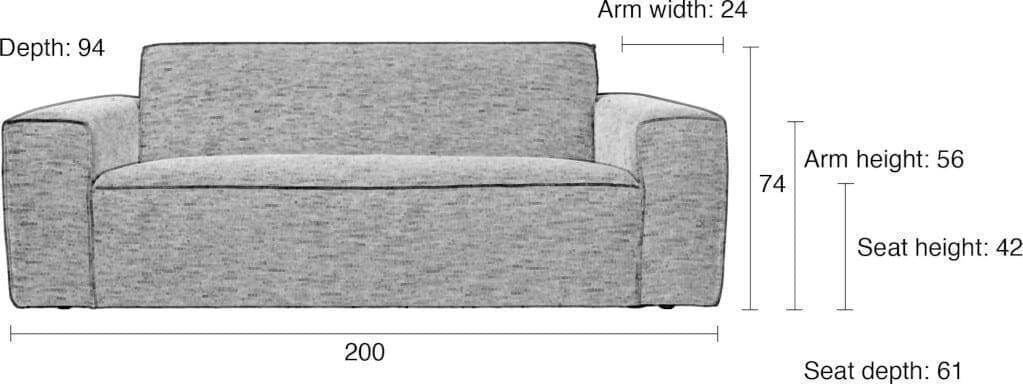 Bank Bor 2,5-Seater Latte modern design uit de Zuiver meubel collectie - 3200118
