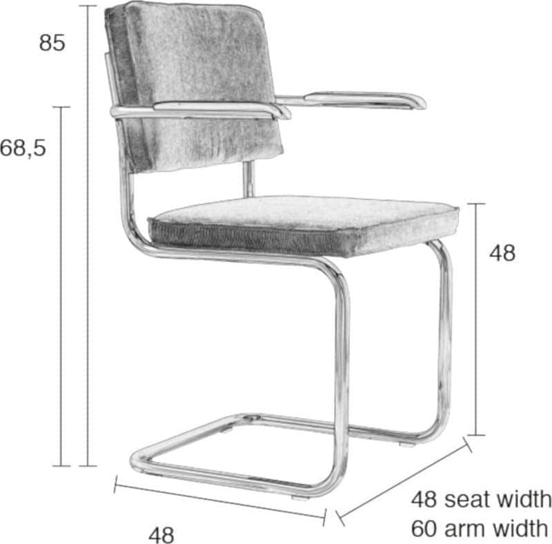 Armstoel Ridge Rib Cool Grey 32A modern design uit de Zuiver meubel collectie - 1200062