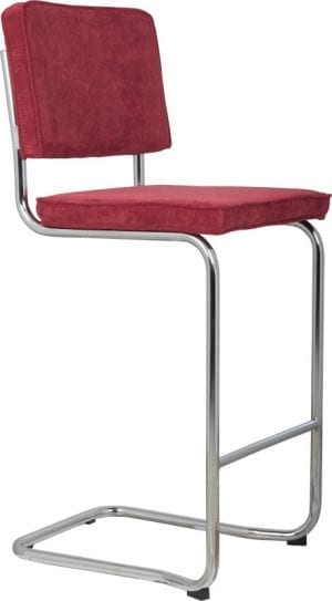 Barkruk Ridge Kink Rib Red 21A modern design uit de Zuiver meubel collectie - 1500003