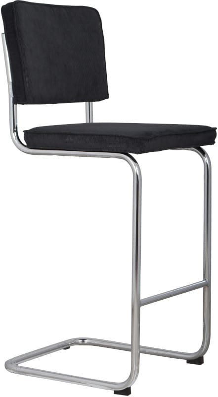 Barkruk Ridge Rib Black 7A modern design uit de Zuiver meubel collectie - 1500202