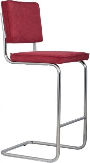 Barkruk Ridge Rib Red 21A modern design uit de Zuiver meubel collectie - 1500203