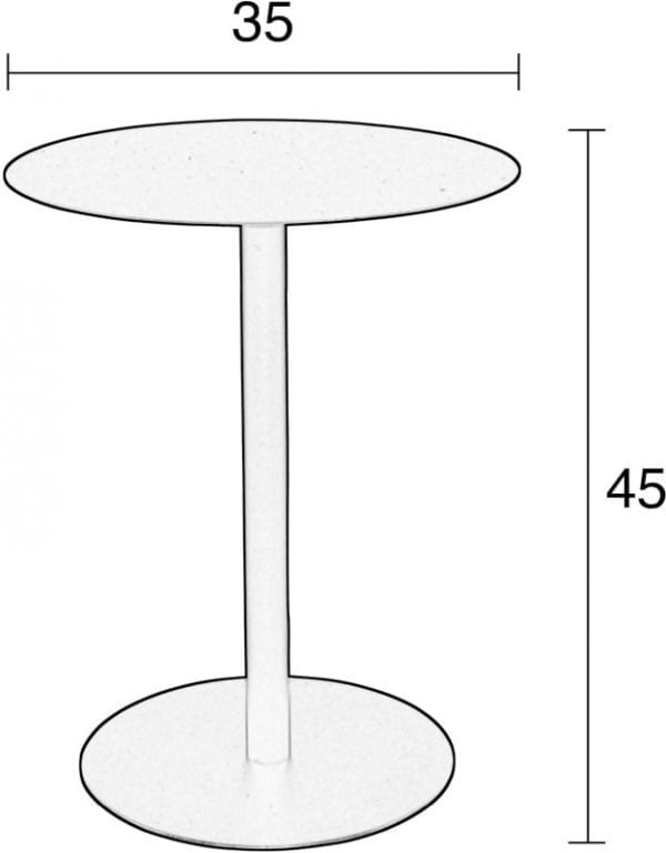 Bijzettafel Snow Black Round S modern design uit de Zuiver meubel collectie - 2300152