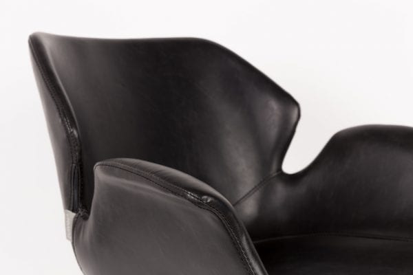 Bureaustoel Nikki All Black modern design uit de Zuiver meubel collectie - 1300004