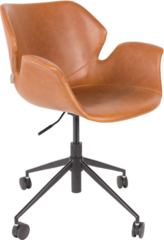 Bureaustoel Nikki All Brown modern design uit de Zuiver meubel collectie - 1300005