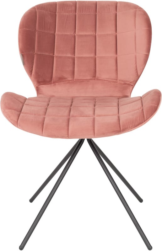 Eetkamerstoel Omg Velvet Old Pink modern design uit de Zuiver meubel collectie - 1100364