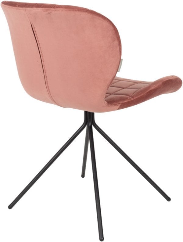 Eetkamerstoel Omg Velvet Old Pink modern design uit de Zuiver meubel collectie - 1100364