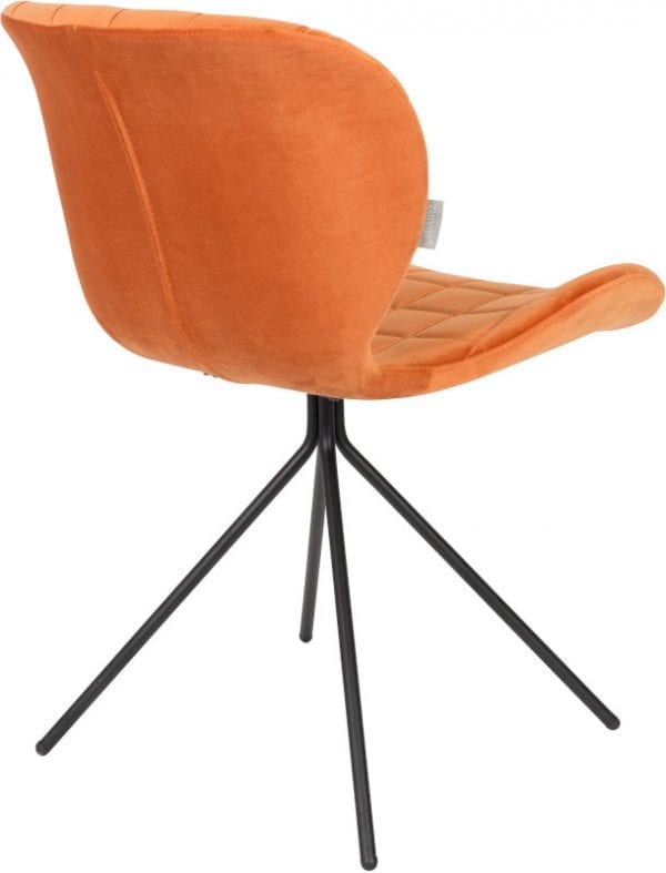 Eetkamerstoel Omg Velvet Orange modern design uit de Zuiver meubel collectie - 1100367