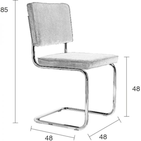 Eetkamerstoel Ridge Brushed Rib Grey 6A modern design uit de Zuiver meubel collectie - 1100082
