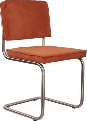 Eetkamerstoel Ridge Brushed Rib Orange 19A modern design uit de Zuiver meubel collectie - 1100080