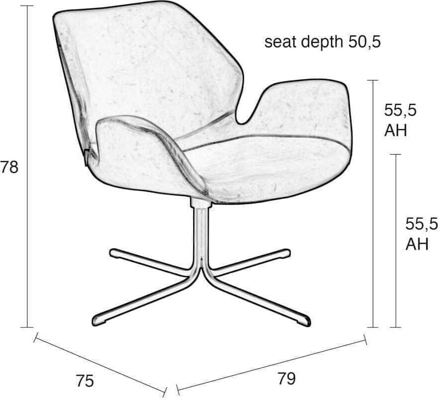 Fauteuil Nikki All Black modern design uit de Zuiver meubel collectie - 3100065