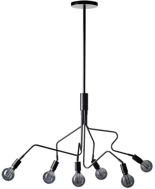 ETH Hanglamp Viper 6 lichts 165cm / Zwart