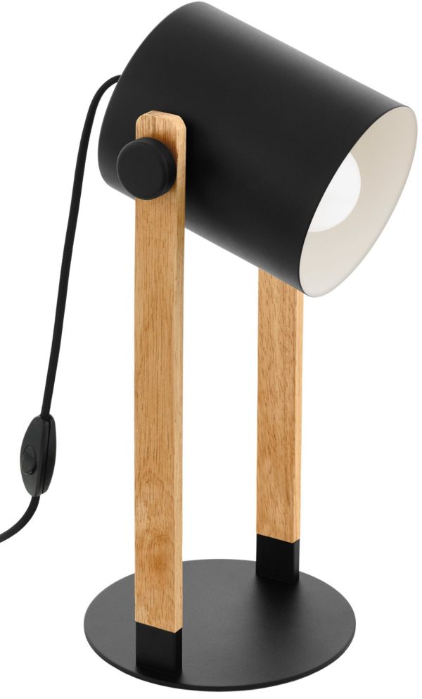 Hornwood Tafellampen uit de lampen collectie van Eglo, schitterende lamp vervaardigd van staal, zwart, crÃ¨me van kleur en passend bij vele interieurstijlen. De Tafellampen is voorzien van een E27 fitting. Tafellampen Hornwood wordt geleverd exclusief lichtbron(nen).