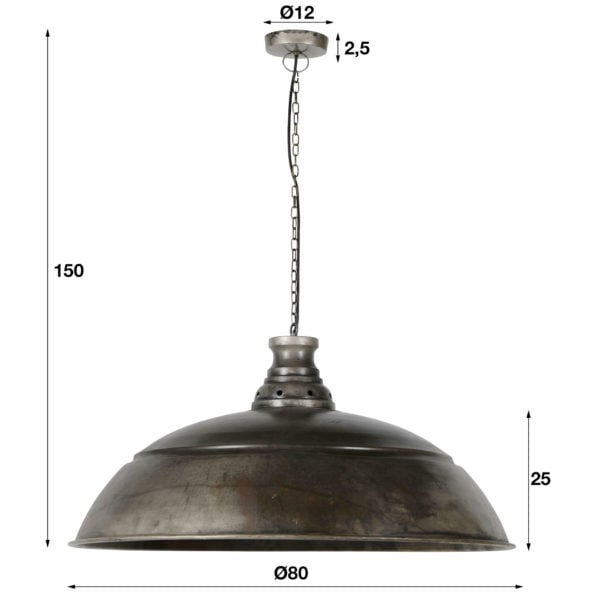 Hanglamp Ø80 industry - oud zilver