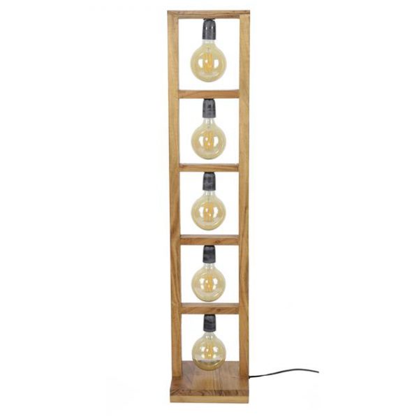 Vloerlamp 5L modulo houten frame / Massief acacia naturel. 8255/15 uit de vloerlampen collectie van ZijlstraÂ kleinmeubelen & verlichting bij Löwik Meubelen