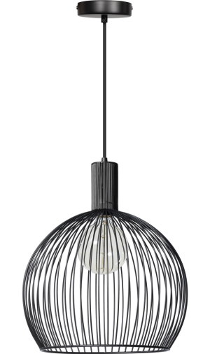 Wire hanglamp 40cm 1x E27 zwart - ETH verlichting - 05-HL4446-30