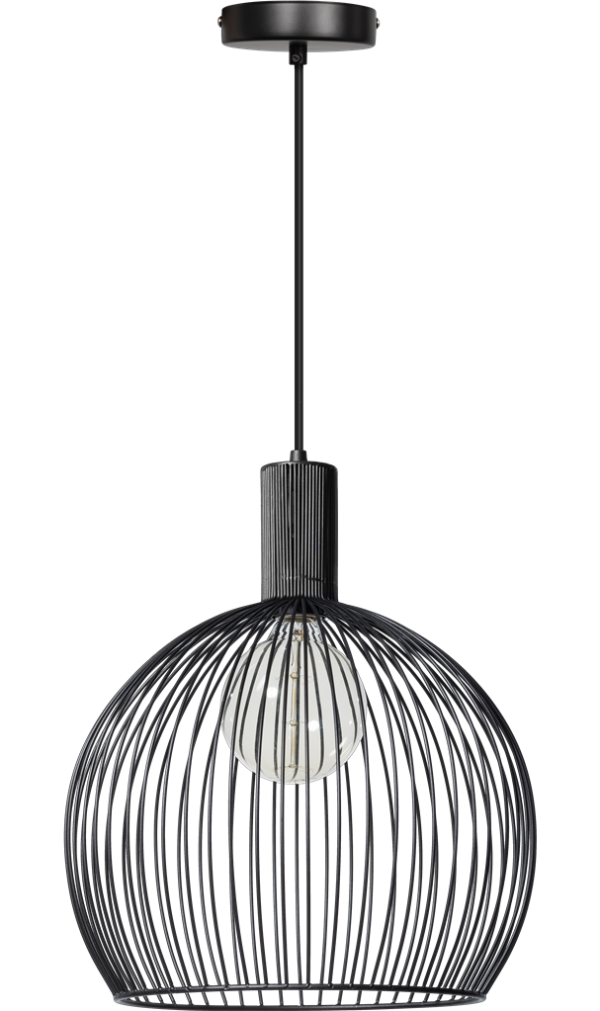 Wire hanglamp 40cm 1x E27 zwart - ETH verlichting - 05-HL4446-30