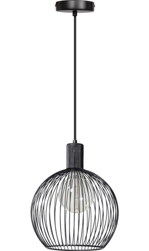 Wire hanglamp 30cm 1x E27 zwart - ETH verlichting - 05-HL4445-30