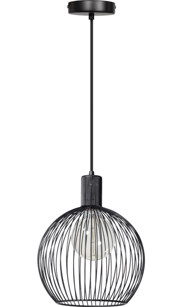 Wire hanglamp 30cm 1x E27 zwart - ETH verlichting - 05-HL4445-30
