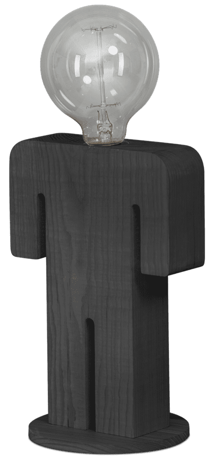 Adam Grey tafellamp man 24cm 1x E27 hout grijs - ETH verlichting - 05-TL3288-99