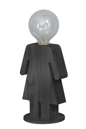 Eve Grey tafellamp vrouw 24cm 1x E27 hout grijs - ETH verlichting - 05-TL3289-99