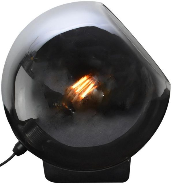 Orb tafellamp 1x E27 smoke glas 25cm / zwart - ETH verlichting - 05-TL3362-3036