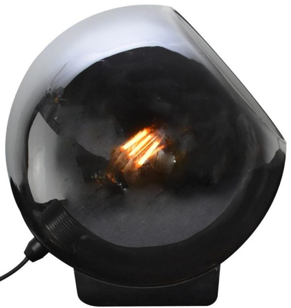 Orb tafellamp 1x E27 smoke glas 20cm / zwart - ETH verlichting - 05-TL3361-3036