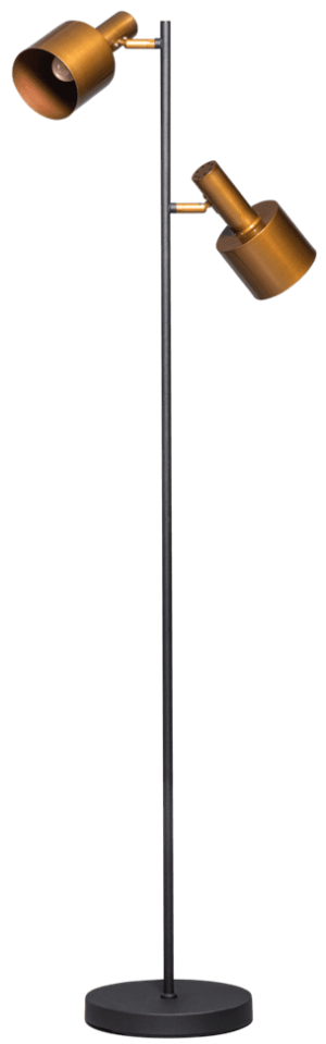 Sledge vloerlamp 2x E27 zwart/vintage gold - ETH verlichting - 05-VL8377-0530