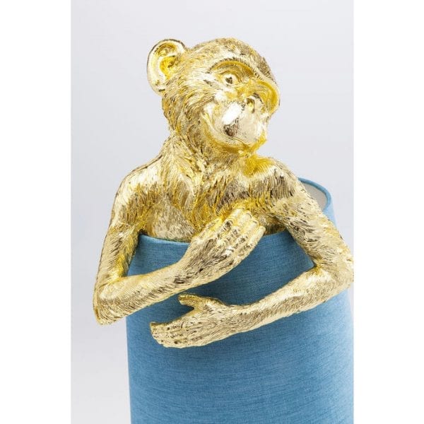 Table Lamp Animal Monkey Gold Blue 61602  Kare Design