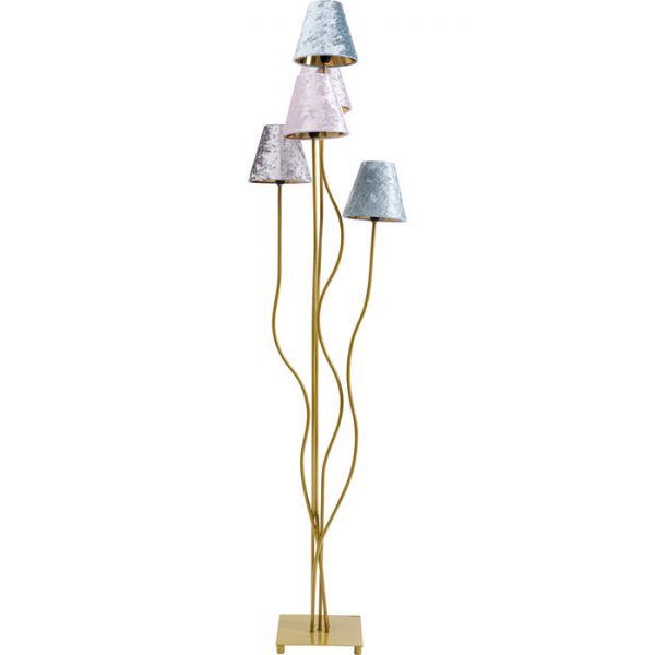 Kare Design Flexible Velvet Brass Cinque vloerlamp 52433 - Lowik Meubelen